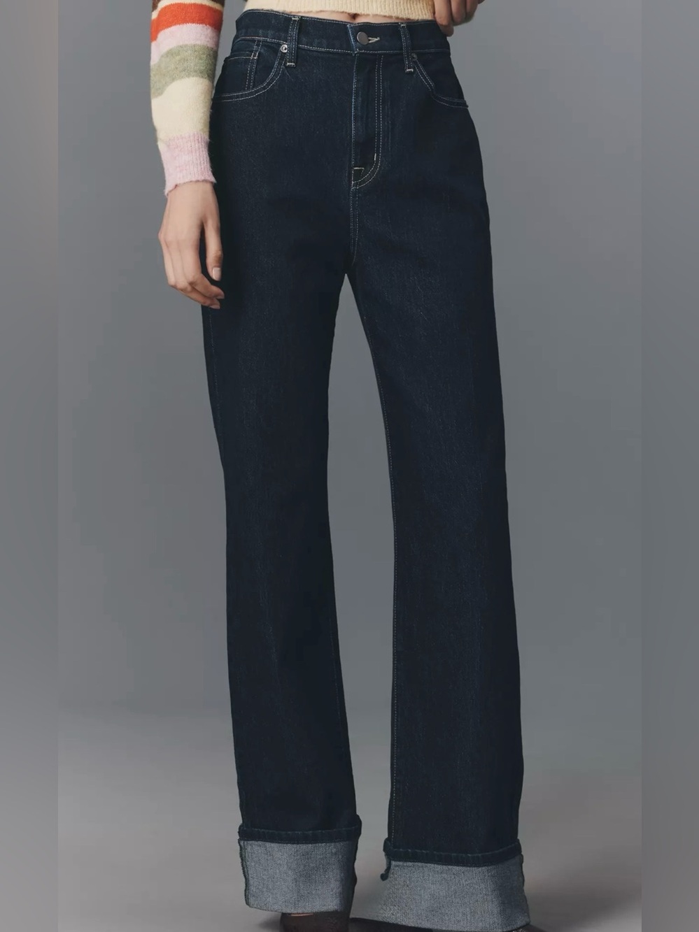 Anthropologie MOD/AM Classic Straight-Leg Women's Jeans in Dark Indigo Size 27 - Picture 6 of 16